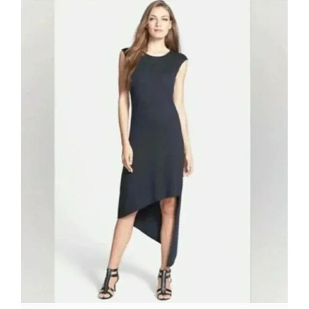 Michael Kors Black Modal Dress Tank Asymetrical Hem Stretch Hi Low Medium